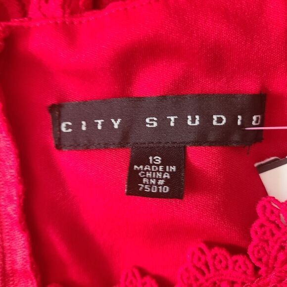CITY STUDIO Dress Scarlet Lace Sleeveless Sheath size 13 - Picture 7 of 13